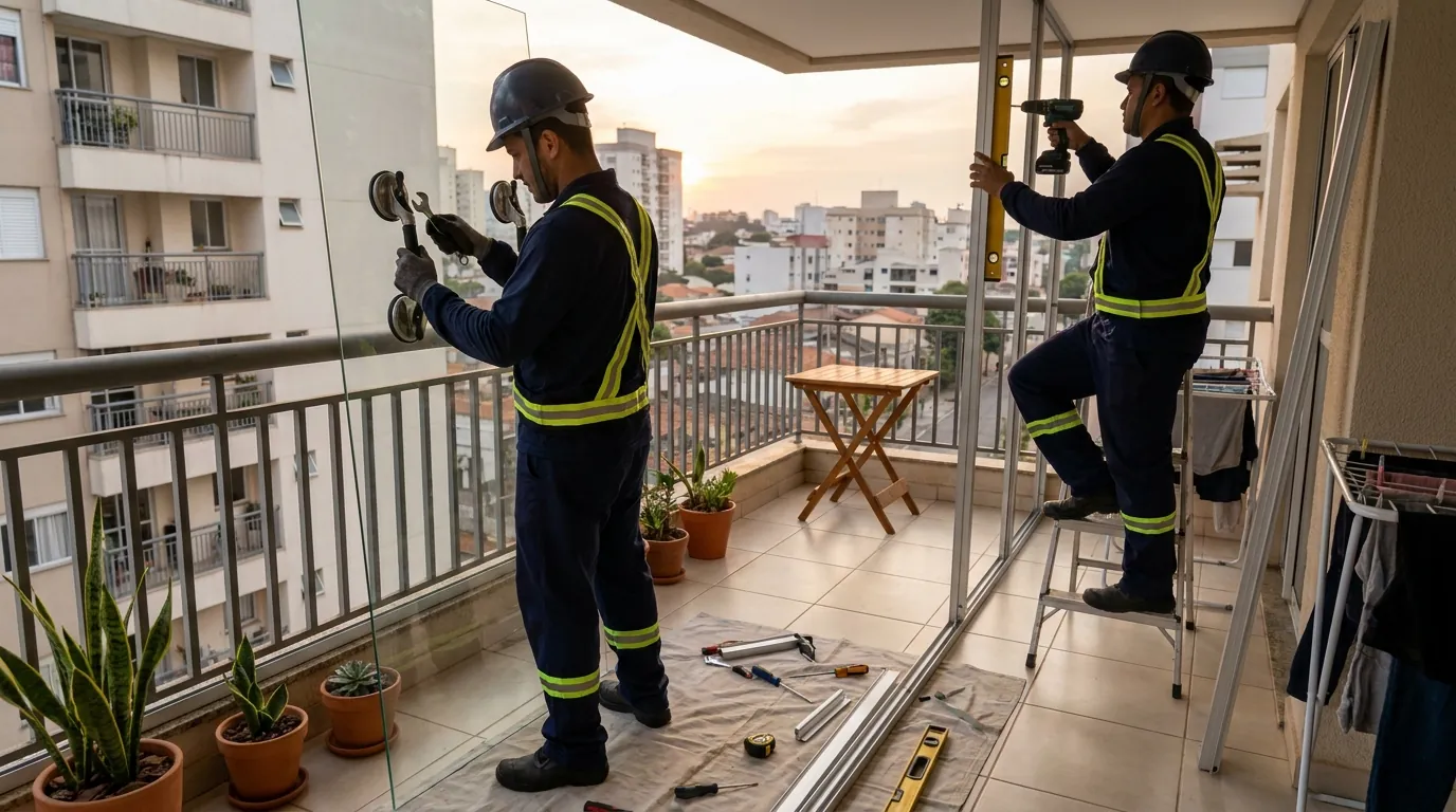 Envidraçamento de Sacada em Santos‑SP